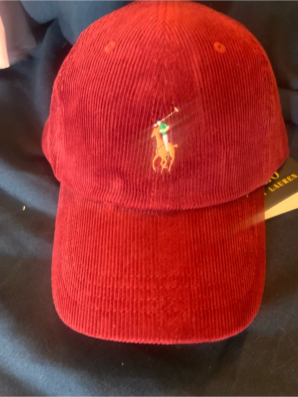 Ralph Lauren Burgundy Corduroy Polo Cap - Picture 2 of 8